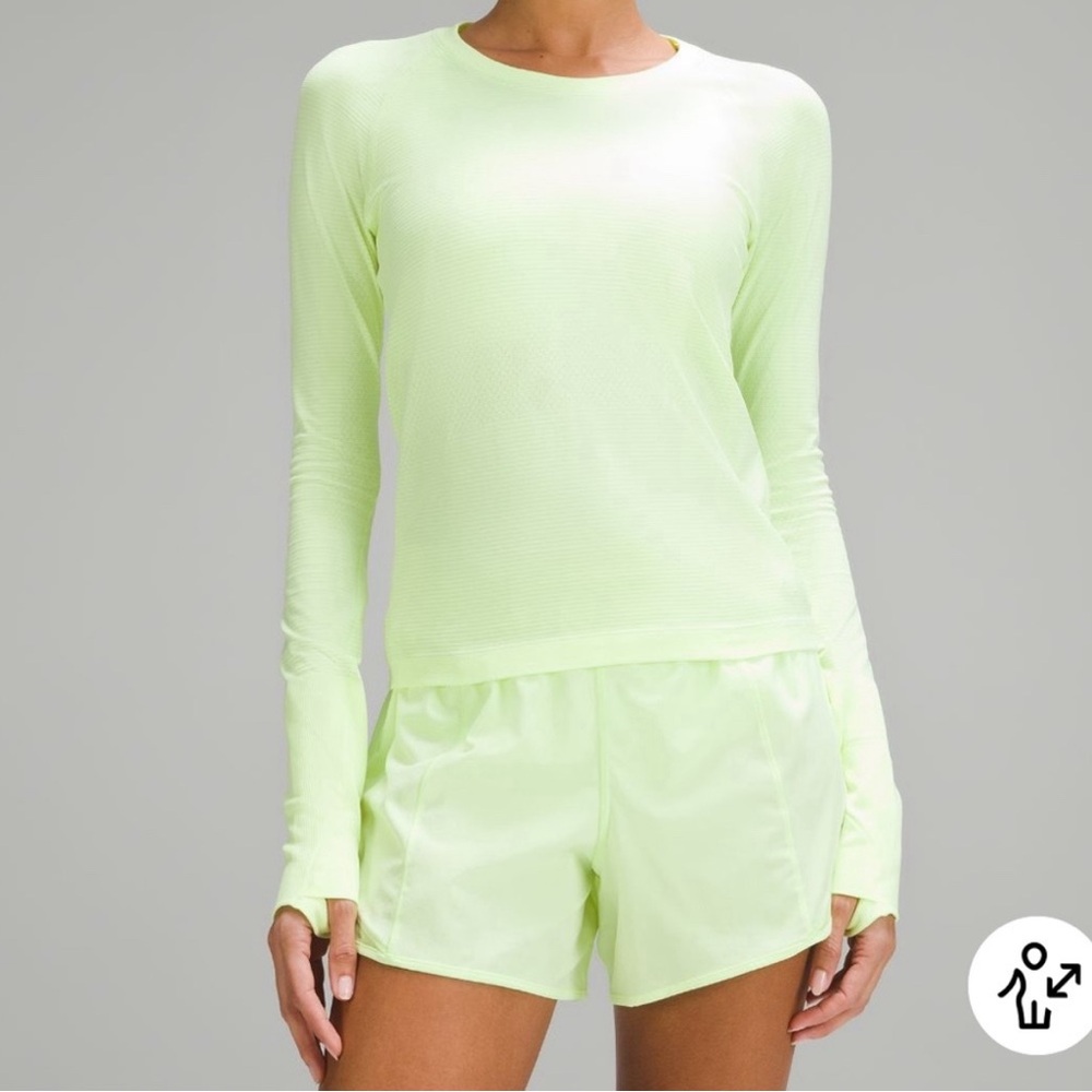 NWT Size 4 Lululemon Swiftly Tech Long Sleeve 2.0 Race Length Neon Yellow